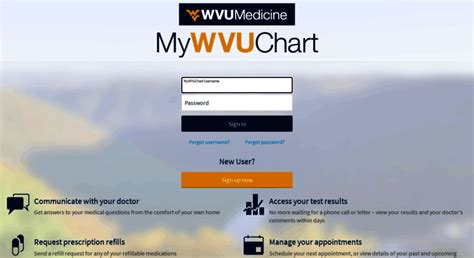 Communicate with your doctor Get answers to your medical questions from the comfort of your own home; Access your test results No more waiting for a phone call or letter view your results and your doctor's comments within days. . Mywvuchart login